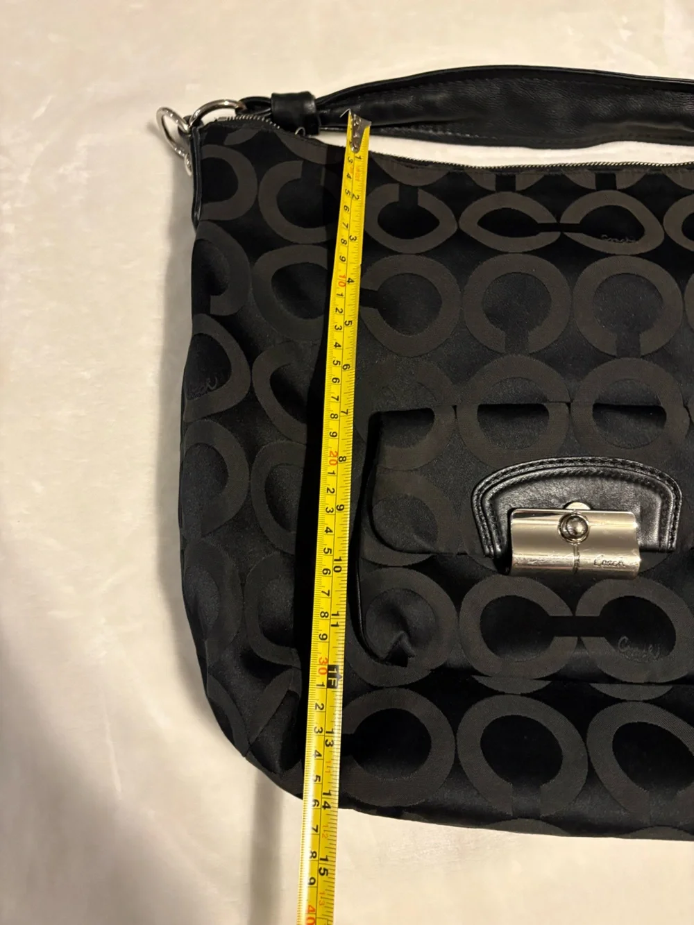 COACH Viral authentic Kristin Op Art hobo Bag Black Vintage Y2K Shoulder Purse